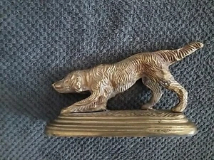 Brass dog figurine on a brass mount Vintage, used - Picture 1 of 12