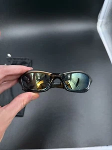 Oakley Splice Dark Gunmetal Polished Black w/Emerald Iridium Lenses - Picture 1 of 12