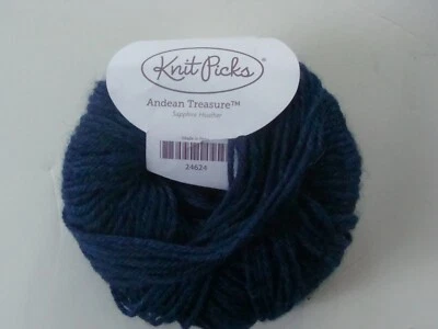NOS Knit Picks 100% Baby Alpaca Yarn Sapphire Heather 24624 - 110 Yds/50gr - Image 1 of 4