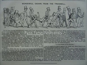 Policía y orden público de Londres ESCAPE DE LA CINTA DE CORRER estampado victoriano original de 1847 - Imagen 1 de 2