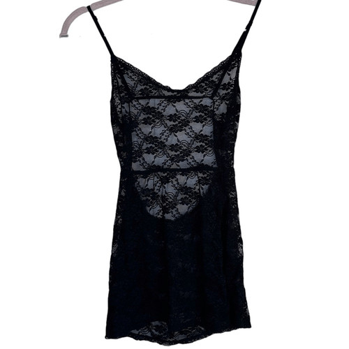 UNDERCOVER MINI ABITO IN PIZZO NERO VICTORIA’S SECRET TAGLIA S CON RETRO APERTO