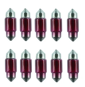 10x 3175 RED 30MM 31MM Bright Festoon Dome Lamp Car Mini Light bulb DE3175 LOT - Picture 1 of 2