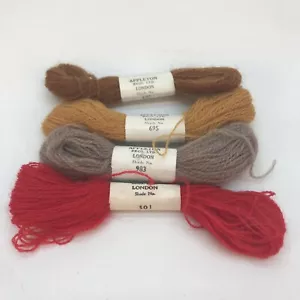 Appleton Bros Ltd London 100% Wool Crewel Tapestry Yarn 4 Skeins 697 695 983 501 - Picture 1 of 2