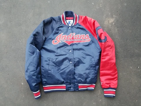 Cleveland Indians Vintage Satin Starter Snap Jacket Kids Size S Cover