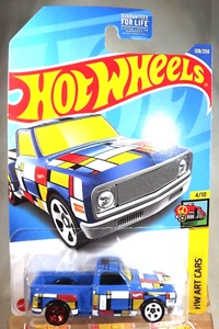 2022 Hot Wheels #108 HW Art Cars 4/10 CUSTOM 69 CHEVY PICKUP Blue w/Red-White5Sp - Picture 1 of 5