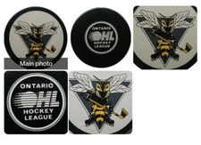 SARNIA STING OHL VINTAGE -  SLOVAKIA OFFICIAL VEGUM HOCKEY PUCK ONTARIO LEAGUE 
