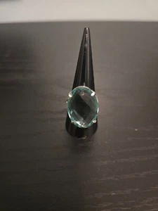 Aquamarine Quartz Ring, 925 Sterling Silver, Handmade Jewelry, size 8 - Picture 1 of 5