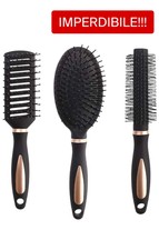 ✅ SET SPAZZOLE CAPELLI PROFESSIONALI KIT 3 SPAZZOLE SETOLE DI CINGHIALE ✅