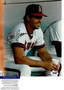 Anaheim Angels Bob Boone autographed 8x10 dugout photo PSA DNA Certified - Picture 1 of 1