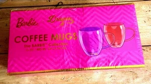 Barbie Glas Kaffeetassen - Drachen Glaswaren - 16 oz Set 2 Kaffeetassen - rosa - Bild 1 von 4