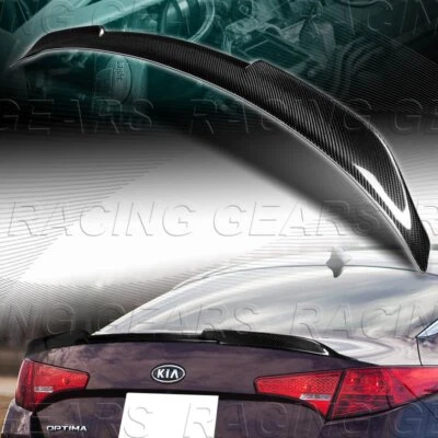 V-STYLE REAL CARBON FIBER REAR TRUNK LID SPOILER WING FIT 11-13 KIA OPTIMA K5 - Image 1 of 4