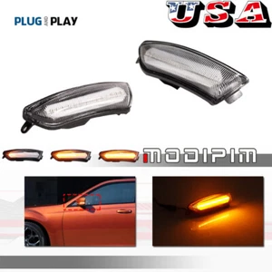 For 11-20 Chrysler 300 Clear LED Amber Side Mirror Lights 68170149AA; 68170148AA - Foto 1 di 11