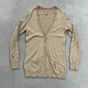 Banana Republic Cardigan Sweater Women's Small Merino Wool Blend Button Beige - Picture 1 of 8