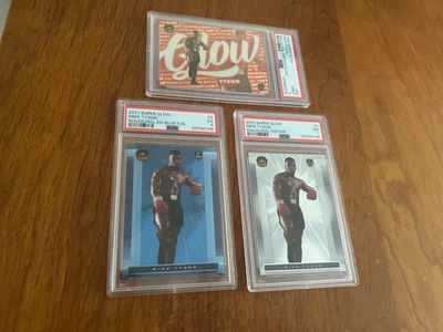 3 RARE Mike Tyson 2021 Super Glow BOXING CARDS - Image 1 of 2