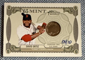 Moneda de diez centavos David ORTIZ🔥2014 Topps Heritage 65 como nueva #65M-DO 1/10 Medias Rojas - Imagen 1 de 2
