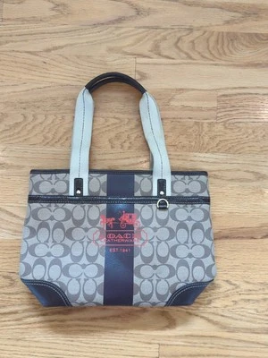 Bolso de Hombro COACH Marrón Signature Heritage Cuero a Rayas PVC 11349 M38 Foto 1 de 4