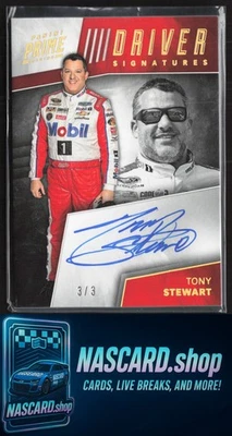 2018 Panini Prime #DS-TS Tony Stewart Driver Signatures Holo Gold #3/3 - Image 1 of 2