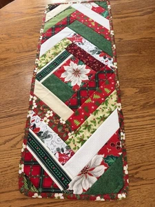 Weihnachten Tischläufer Kommode Matte Handarbeit Gesteppt Urlaub Topper - Bild 1 von 7