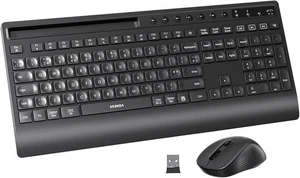 Seenda COE201 Wireless Bluetooth Keyboard & Mouse, Ergonomic QWERTY for Mac/PC - Picture 1 of 8