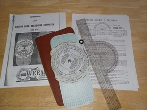 Dalton Dead Reckoning E-6B Computer + Weems Mark II Plotter, Vintage - Picture 1 of 5