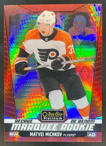 2024-25 O-Pee-Chee Platinum Matvei Michkov Red Prism RC tendone Rookie #78/199 - Foto 1 di 2