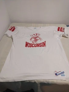 Vintage Wisconsin Badgers Trikot XL Champion Rot Weiß / Rot Selten - Bild 1 von 7