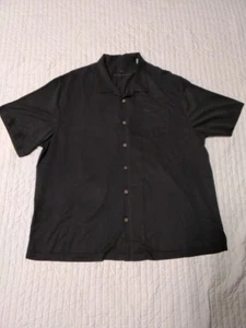 Tommy Bahama schwarzes Button Down Hemd Gr. 2XLB/2TGG 70% Seide Hawaii Camp - Bild 1 von 7