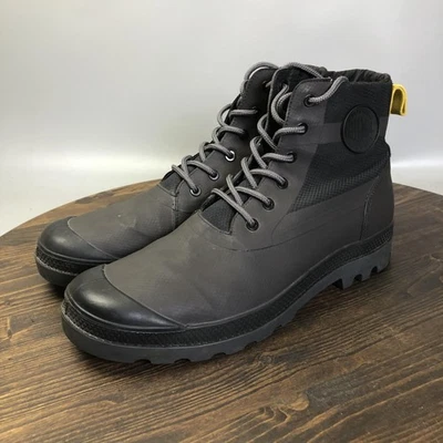 Botas de paladio para hombre talla 12 negras grises con cordones suela al tobillo 03613-008-M Foto 1 de 4