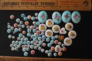 Dischi smaltati guilloché vintage fiori floreali enorme lotto - Foto 1 di 11