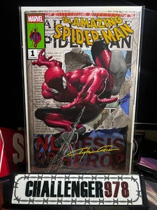 Vestido comercial Amazing Spider-Man #1 Clayton Crain NOTICIAS FIRMADO con certificado de autenticidad #338/888 - Imagen 1 de 1