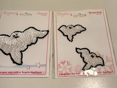 3 Vintage Sequin Ghost Patches Halloween New old stock - Image 1 of 4
