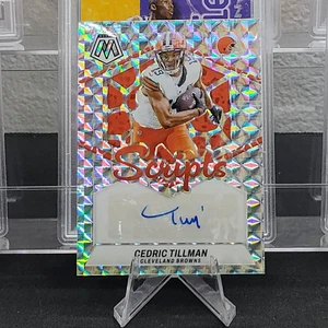 2024 Mosaic Scripts Cedric Tillman RC Auto Prizm Cleveland Browns - Picture 1 of 2