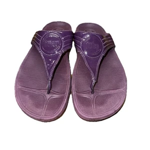 Sandali donna Fit Flop Walkstar viola vernice tanga 10 *misura* - Foto 1 di 9