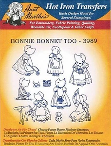 Bonnie Bonnet Too Aunt Martha's Hot Iron Embroidery Transfer #3989 - Picture 1 of 1