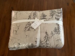 Pottery Barn / Rustic Forest SHERPA Comforter FULL/QUEEN Stag Deer - Picture 1 of 4