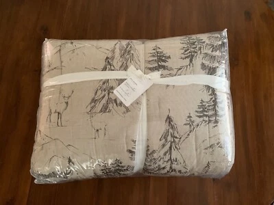 Pottery Barn / Rustic Forest SHERPA Comforter FULL/QUEEN Stag Deer - Image 1 of 4