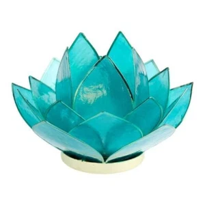 Capiz Lotus Flower 20 Petals Tealight Holder NEW - Picture 1 of 16