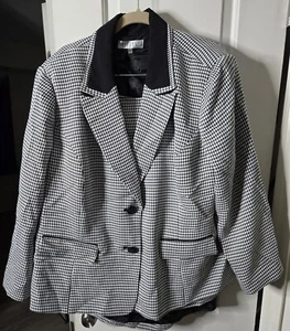 Blazer Kasper 2 piezas pata de gallo para mujer talla 24W y falda a juego 22W - Imagen 1 de 9