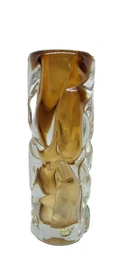 Stunning Czech 60's MCM signed Frantisek Vizner Amber and Clear Vase  Excellent - Bild 1 von 5