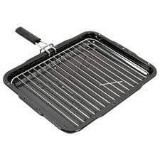 Universal Oven Grill Pan with Griddle & Handle, Fits Many Ovens - (385 x 300 mm)