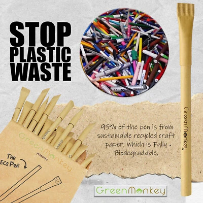 Eco Friendly Paper Ballpoint Pens / Biros / Recyclable Stationery 26 Gift Set
