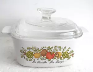 Sehr schöne Vintage Corning Ware 1,5 Quart A-1 1/2-B quadratische Auflaufform mit Pyrex Deckel - Bild 1 von 7