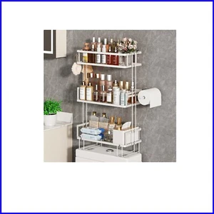 Elegante 3-stufige Aufbewahrung Organizer über der Toilette mit Haken für Badezimmer Dekor - Bild 1 von 10