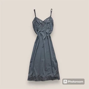 🖤🥀 Vestido sin Mangas Vintage Años 90 Gris Encaje Capricho Talla Pequeña - Imagen 1 de 8