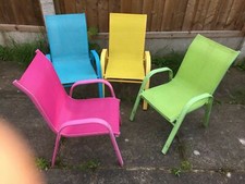 Vintage French Colour Canvas Child’s Chairs