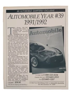Automobile Quarterly #39 1991/1992 Advertisement - Picture 1 of 1