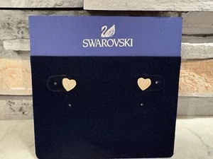 Swarovski Cupid Gold Plated Stud Earrings 5274222 New in Box Heart Shape - Picture 1 of 7