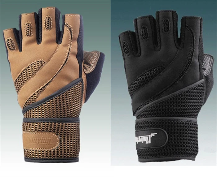 Luvas masculinas de levantamento de peso academia treinamento esportes fitness envoltório de pulso exercício - Imagem 1 de 1