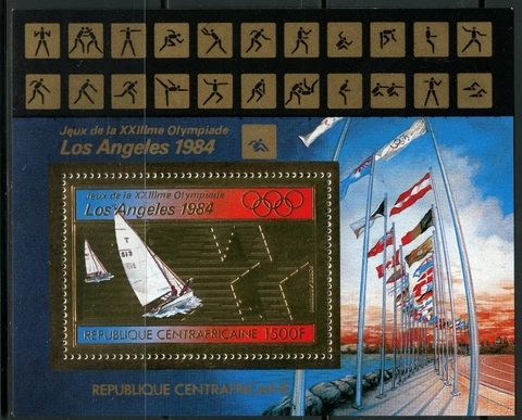 Center African 1982 Olympic Games Jo Los Angeles Gold Foil Gold Mid Block 200 A Cover