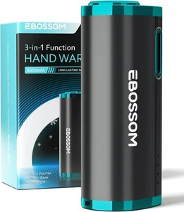 Hand Warmer Rechargeable, 5000 mAh Electric Heater, Black&EBOSSOM Green - Picture 1 of 7